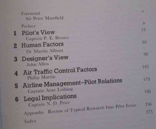 Pilot Error - A Professional Study of Contributory Factors - Ronald Hurst