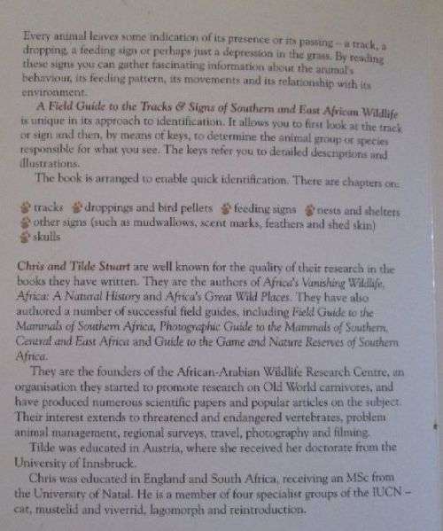 A Field Guide to the Tracks and Signs of Southern and East African Wildlife - Chris & Tilde Stuart