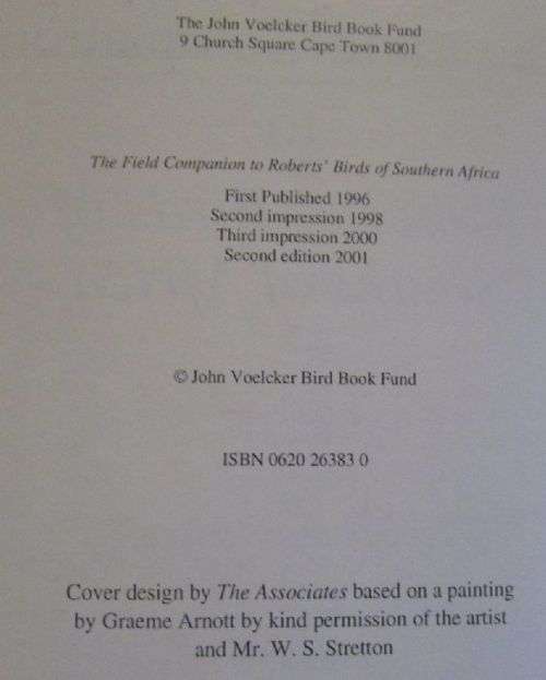 Field Companion to Roberts' Birds of Southern Africa - Gordon Lindsay MacLean