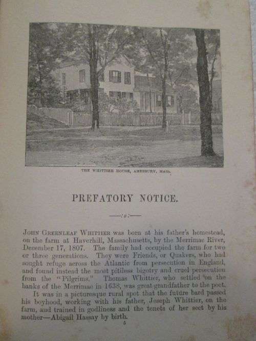 The Poetical Works of John Greenleaf Whittier circa 1900 - The Albion Edition - Leather-bound - 576