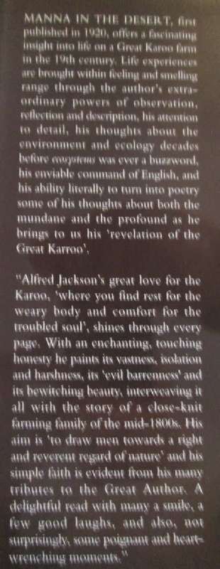 Manna in the Desert - A Revelation of the Great Karroo - Alfred de Jager Jackson