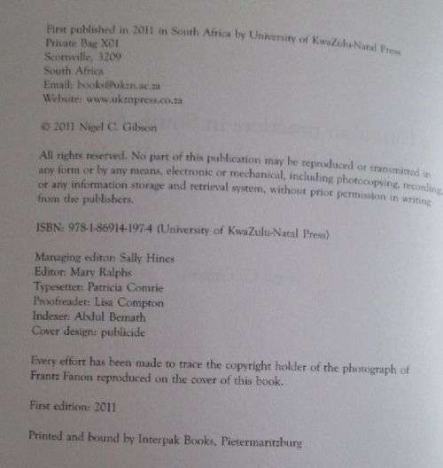 Fanonian Practices in South Africa -  Nigel C. Gibson