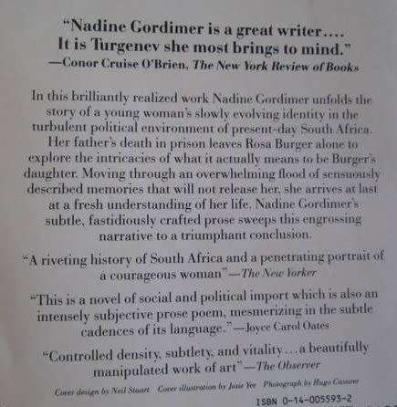 Burger's Daughter - Nadine Gordimer
