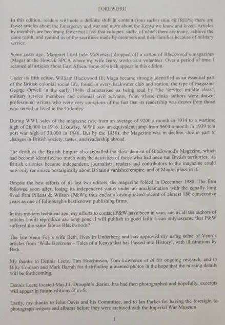The Kenya Regiment Association - 4 x Magazines - See pictures for publication dates