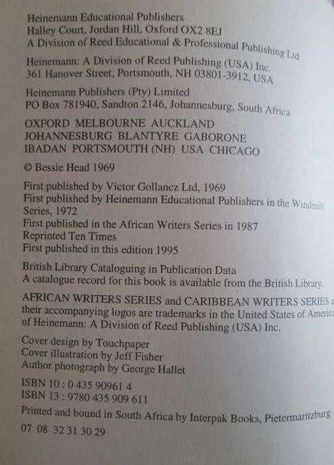 When Rain Clouds Gather - Bessie Head - African Writers Series