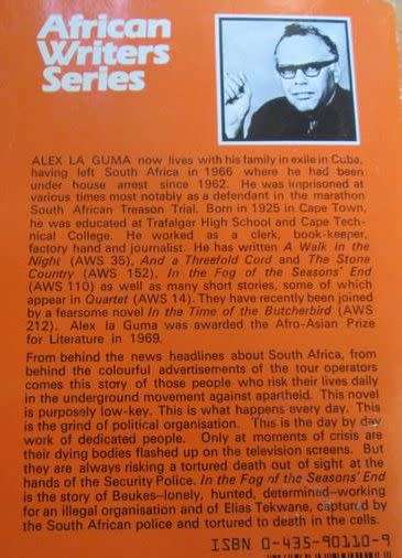 Inside the Fog of the Season's End - Alex La Guma - African Writers Series