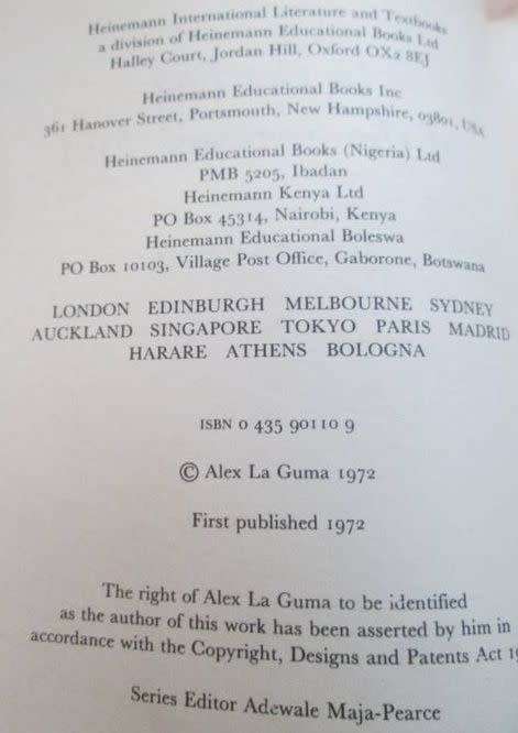 Inside the Fog of the Season's End - Alex La Guma - African Writers Series