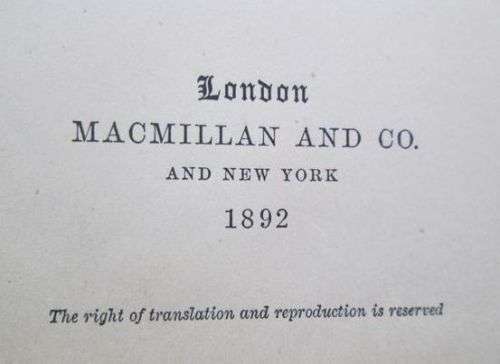 Poems - Charles Kingsley - MacMillan and Company 1892 - Hardcover - 341 pages