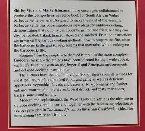 The South African Kettle Braai Book - Shirley Guy and Marty Klinzman - Hardcover - 112 pages