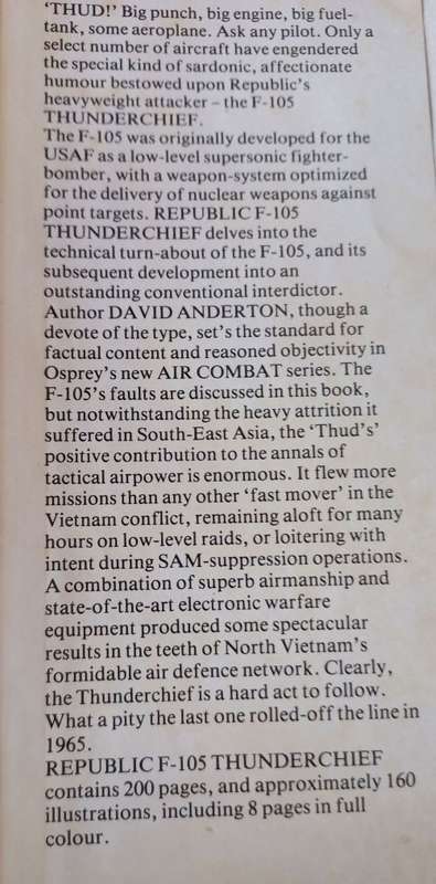 Republic F-105 Thunderchief by David Anderton - Hardcover - 198 pages