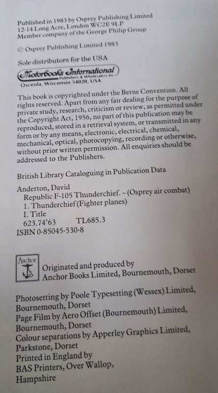 Republic F-105 Thunderchief by David Anderton - Hardcover - 198 pages