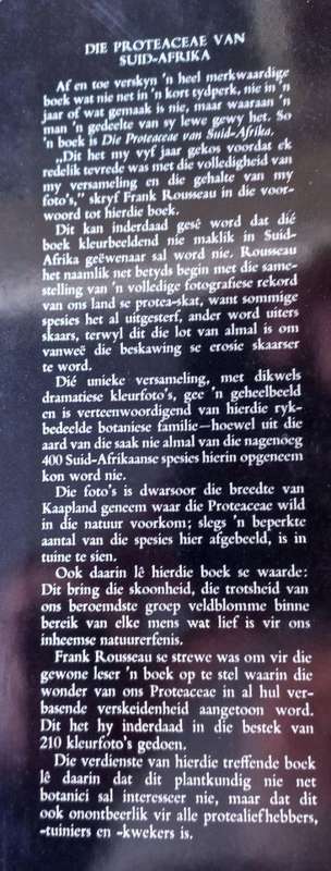 Die Proteaceae Van Suid-Afrika - Frank Rousseau - Hardcover - 110 Pages