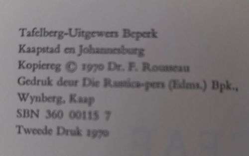 Die Proteaceae Van Suid-Afrika - Frank Rousseau - Hardcover - 110 Pages