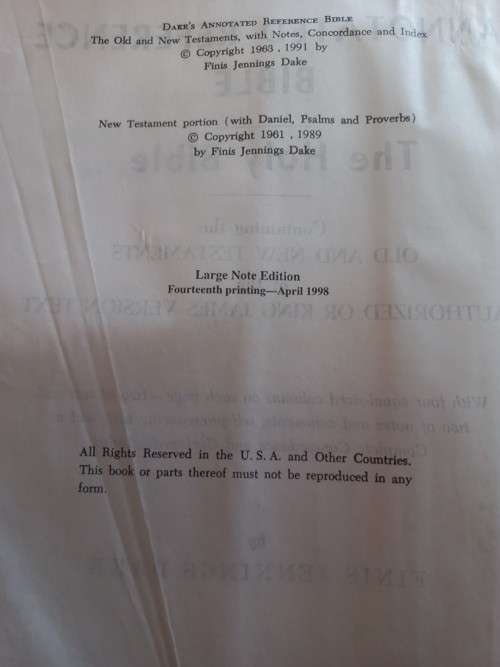 The Dake - Annotated Ref King James Bible - Finis Jennings Dake - Hardcover
