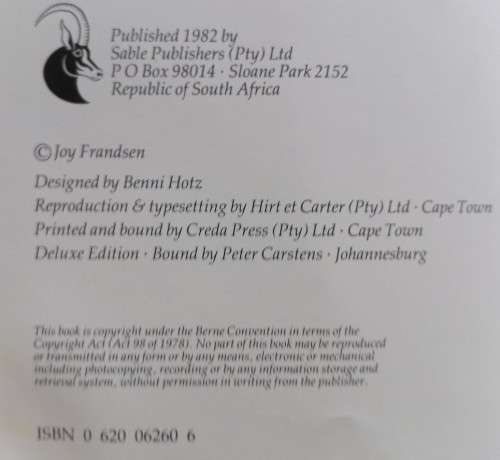 Birds of the South Western Cape - Joy Frandsen - Hardcover - 230 Pages