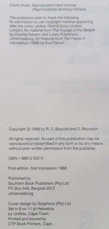 The South African Tortoise Book - Richard Boycott and Ortwin Bourquin - Hardcover - 148 Pages