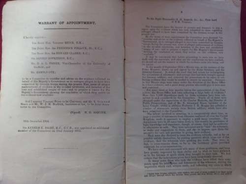 Report of the Committee on Alleged German Outrages - His Majesty`s Government (Original Document)