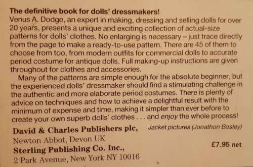 The Dolls Dressmaker - The Complete Pattern Book - Venus A. Dodge - Softcover - 192 Pages
