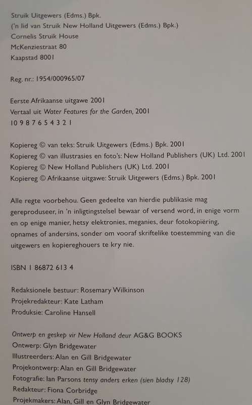 Waterverfraaiings Vir Die Tuin - Alan & Gill Bridgewater - Softcover - 128 Pages