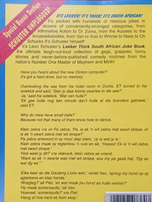 Leon Schuster`s Lekker Thick South African Joke Book - Softcover - 384 Pages