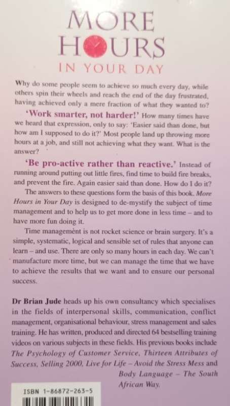 More Hours In Your Day - Dr Brian Jude - Softcover - 138 Pages