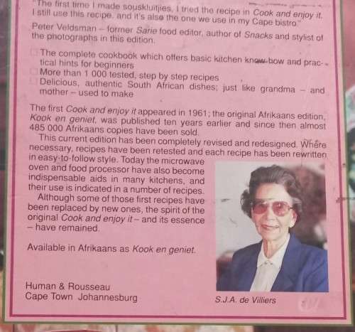 Cook and Enjoy It - Completely Revised Edition - S. J. A. de Villiers - Hardcover - 256 Pages