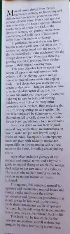 Restoring Musical Boxes & Musical Clocks - Arthur W J G Ord-Hume - Hardcover - 368 Pages