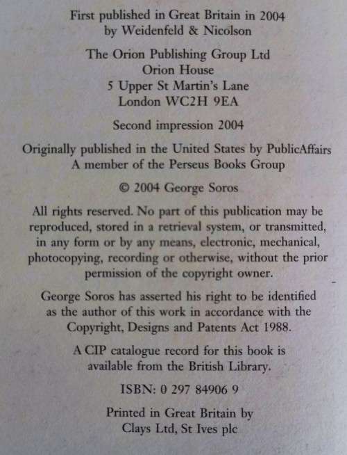 The Bubble of American Supremacy - George Soros - Hardcover - 206 Pages