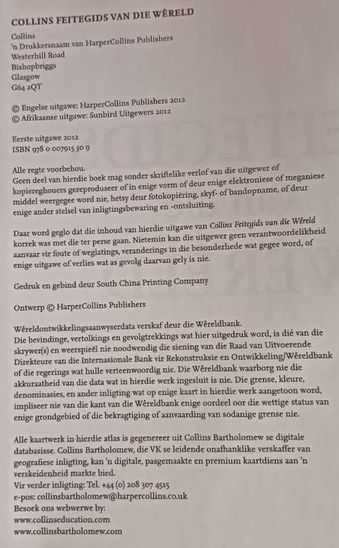 Collins Feitegids van die Wereld - Hardcover - 360 Pages