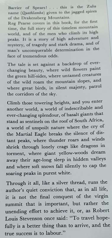 Barrier of Spears - Drama of the Drakensberg - R.O. Pearse - Hardcover - 304 Pages