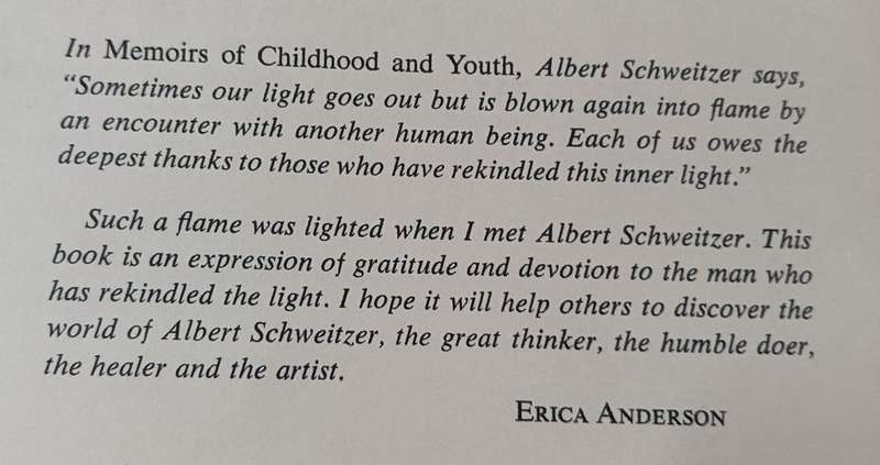The World of Albert Schweitzer - A Book of Photographs - Erica Anderson - Hardcover - 142 pages