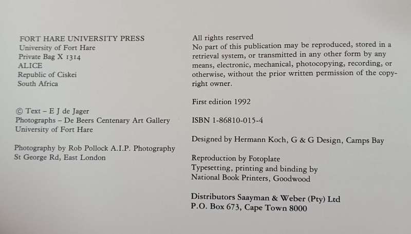 IMAGES OF MAN CONTEMPORARY SOUTH AFRICAN BLACK ART AND ARTISTS` BY EJ DE JAGER - Hardcover