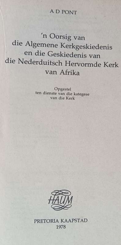 Kerkgeskiedenis - Prof Dr Ad Pont