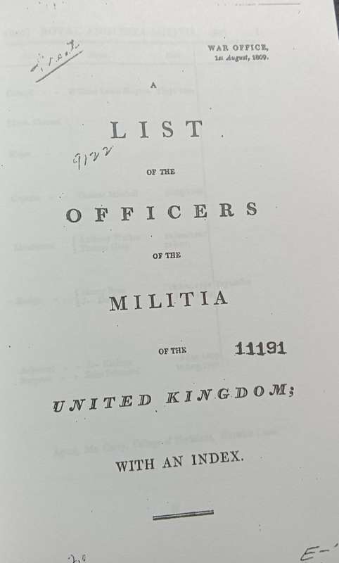 A List of The Officers of the Militia of the United Kingdom - British War Office - Softcover - 154 P