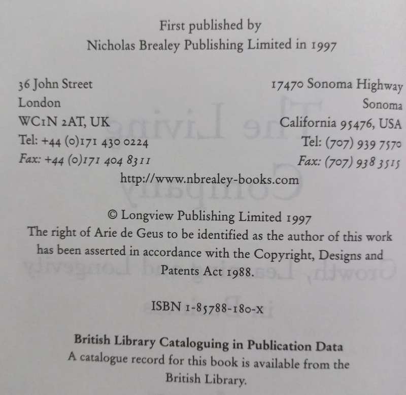 The Living Company - Arie de Geus - Hardcover - 254 pages
