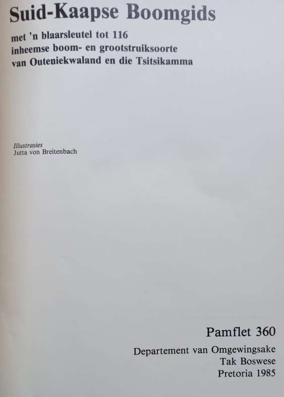 Suid-Kaapse Boomgids - F. von Breitenbach - Softcover - 114 pages