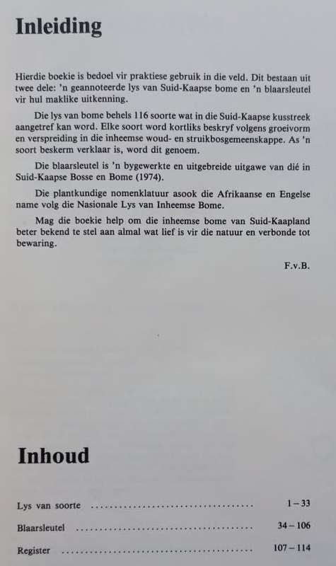 Suid-Kaapse Boomgids - F. von Breitenbach - Softcover - 114 pages