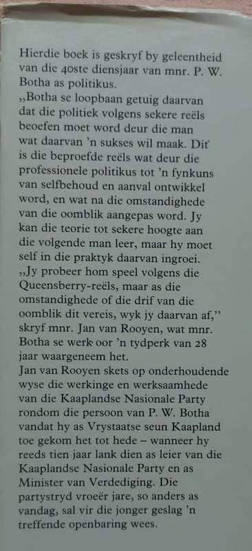 P. W. Botha 40 Jaar - Jan J. van Rooyen - Hardcover - 111 pages