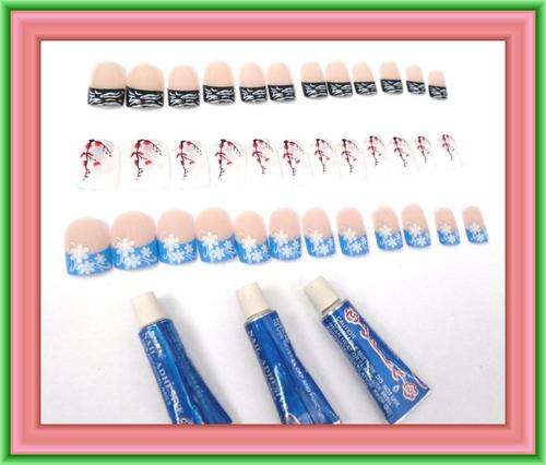 CRAZZEEE R1 AUCTION - 39 PC SUMMER PRINT NAILS INCLUD GLUE