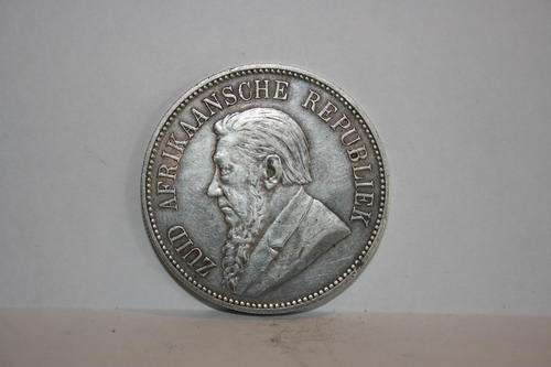 1892 ZAR 5 Shilling Double Shaft Coin