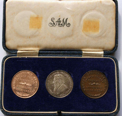 KRUGER STATUE REMOVAL COMMEMORATIVE MEDALLION SET