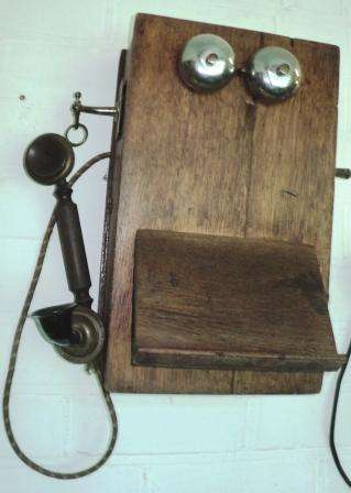 OLD WOODEN BOX TYPE PHONE