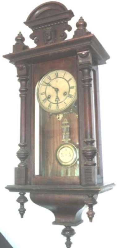 UNUSUAL WOODEN WALL CLOCK with glass sides