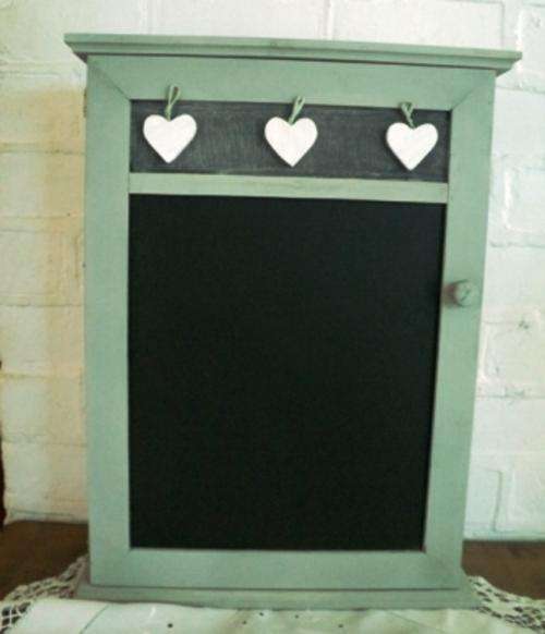 SPICE CUPBOARD WITH BLACKBOARD DOOR FRENCH LOOK SAGE GREY