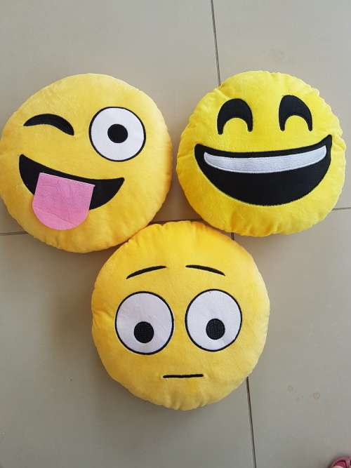 NEW EMOJI SMILEY CUSHION.