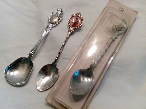THESE ARE 3 STUNNING DECORATIVE TEA SPOONS FROM SCOTTLAND AND DURBAN-STUNNING FOR YOUR COLLECTION!!