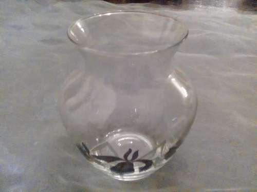 THIS IS SUCH A BEAUTIFUL LITTLE GLASS VASE WITH PAINTED FLOWERS - STUNNING PIECE!!!!