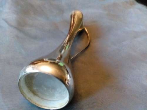 LOOK AT THIS STUNNING LITTLE SILVER COLOURED STEEL VASE - SUCH A CUTE PIECE!!!!