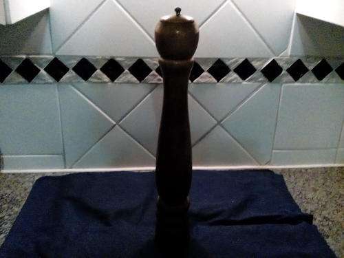 THIS IS A STUNNING TALL (47cm) WOODEN  PEPPER GRINDER!