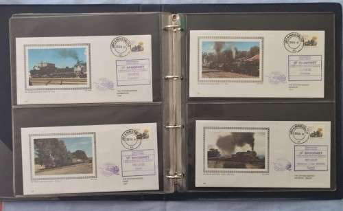 Pronto FDC Album with 23 SA TRansport Services TRAINS FDC`S. # 2.1 - 3.11 Full 2 sets!